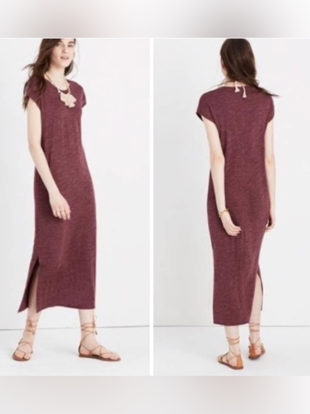 Madewell Burgundy Tee Midi Dress